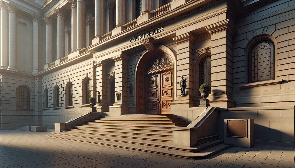 Apply to go bankrupt in the UK, courthouse entrance