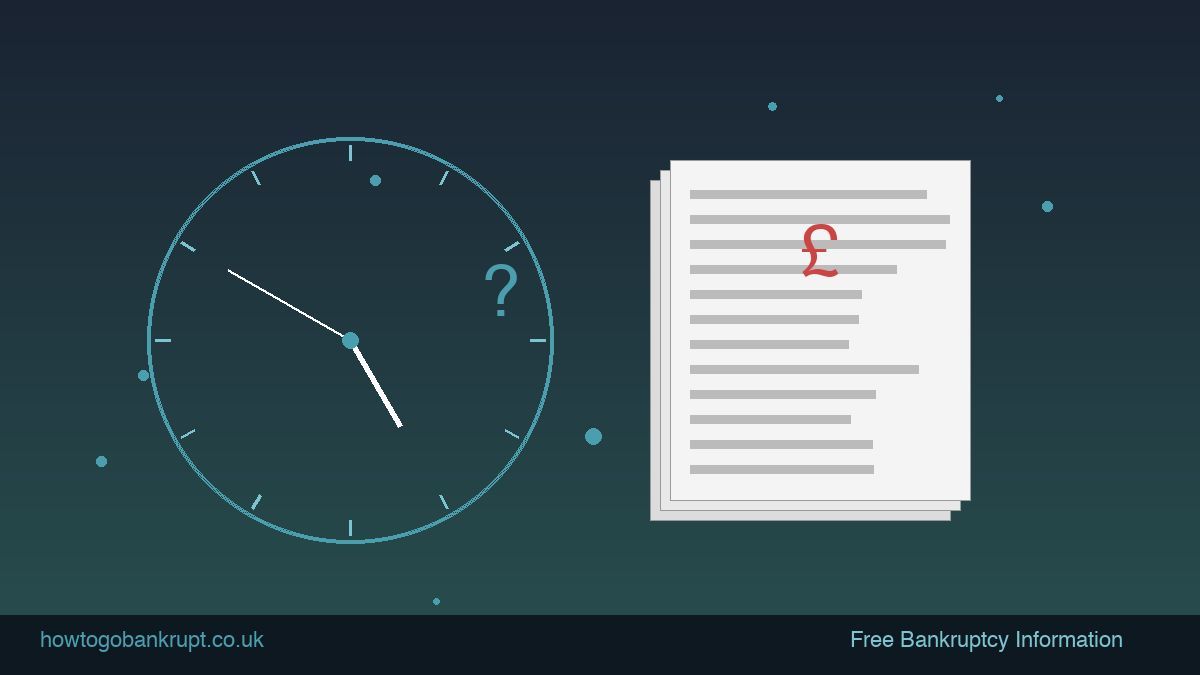 When to declare yourself bankrupt - clock and financial documents concept