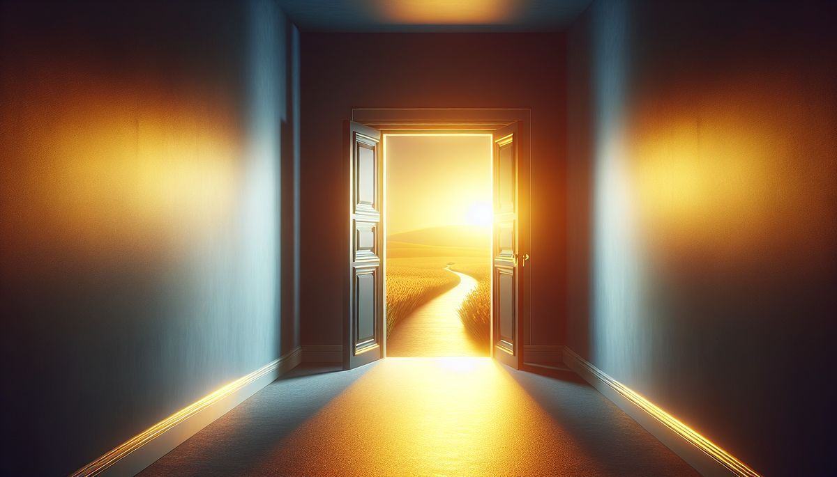 To go bankrupt in the UK - a path from darkness to light symbolising a fresh financial start
