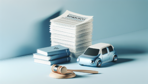 Bankruptcy and your car - illustration of a car with legal documents